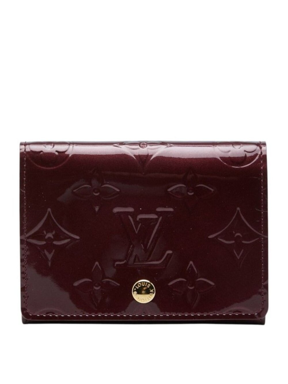 Louis Vuitton Monogram Vernis Envelope Business Card Holder Case Amarante